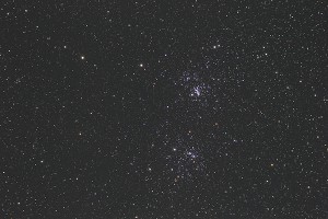 Persei-Sternhaufen, Aufnahme unbearbeitet, 6 min. Belichtung ohne Guider
