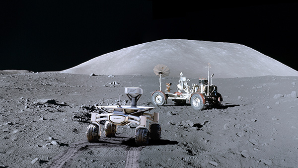 "ALQ at Apollo 17 Artwork" – so stellen sich die PTScientists ihren Mondrover in Aktion vor. 