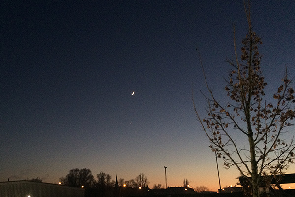 Mondsichel, Venus, Abendstern